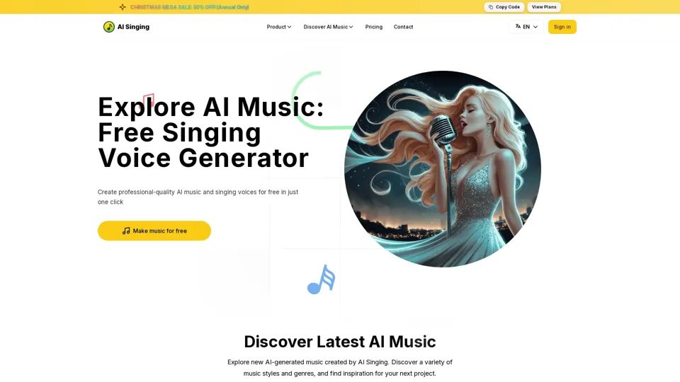 Free AI Music & Singing Voice Generator Online | AI Singing