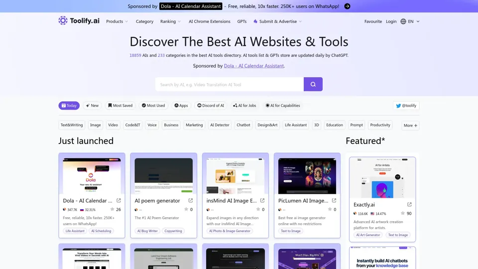 Best AI Tools Directory & AI Tools List - Toolify