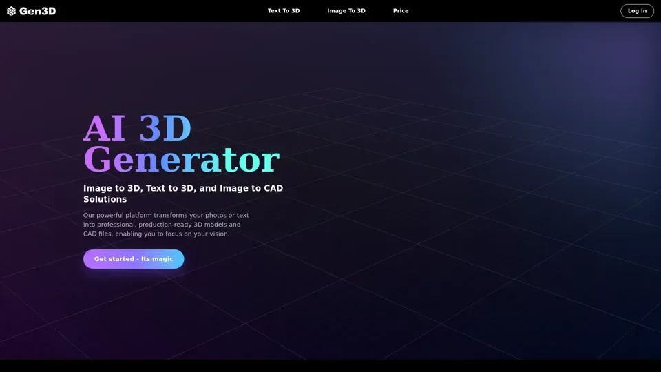 AI 3D Generator-Image to 3D & Text to 3D in Seconds | Gen3D