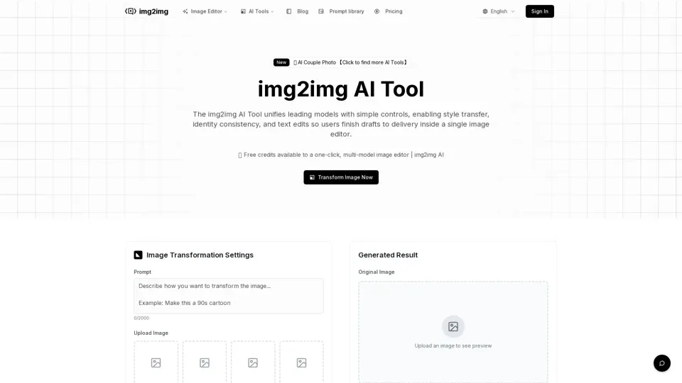 AI img2img Tool – Image Transformation Without Losing Detail AI img2img Tool – Image Transformation Without Losing Detail