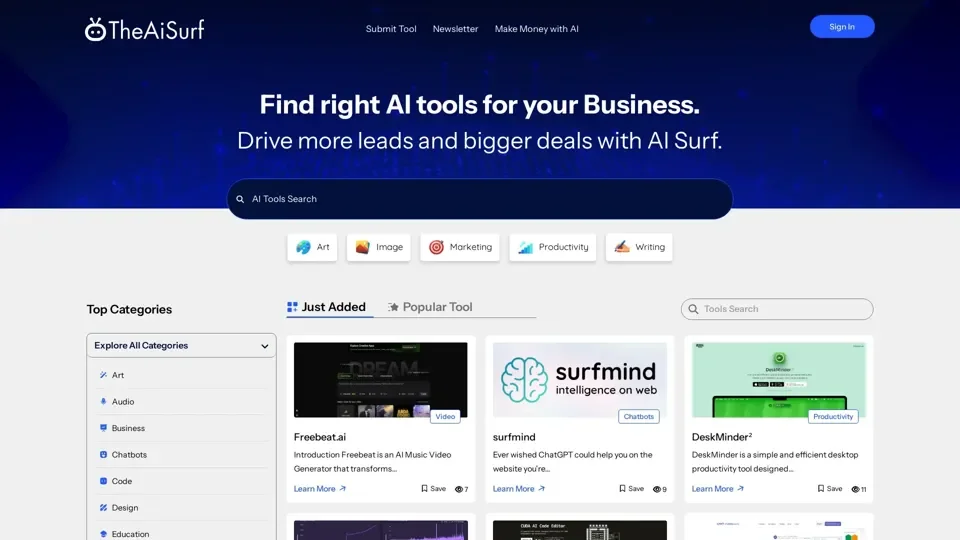 The AI Surf - Find the Best AI Tools & Software
