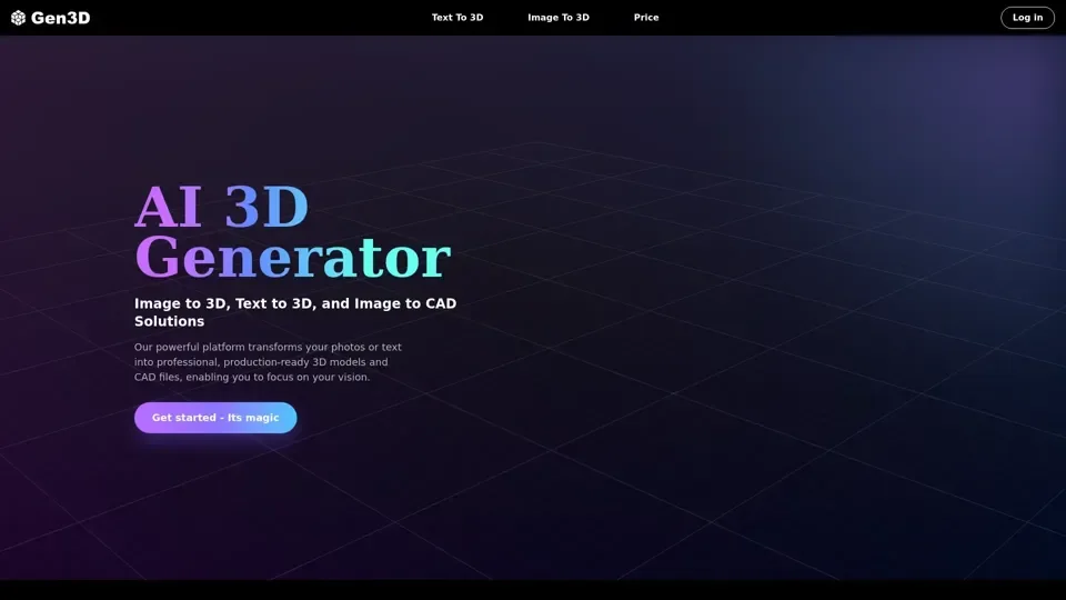 AI 3D Generator-Image to 3D & Text to 3D in Seconds | Gen3D