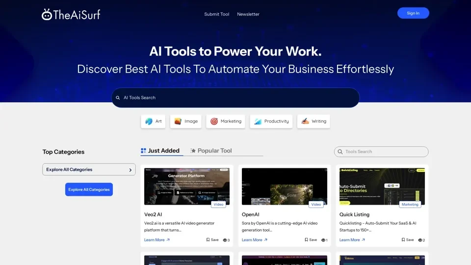 The AI Surf - Find the Best AI Tools & Software
