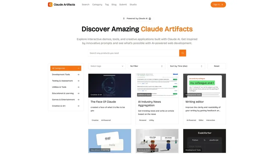 Browse Interactive AI Tools & Demos - Claude Artifacts Browse Interactive AI Tools & Demos - Claude Artifacts
