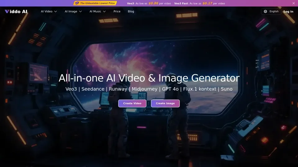 Viddo AI– AI Video Generator of Veo3,Runway,Kling,Hailuo and so on