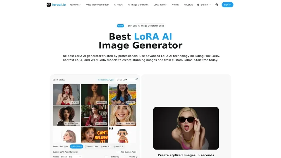 Best LoRA AI Image Generator | #1 Flux LoRA Platform
