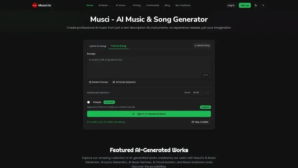 Musci.io - Best AI Music Generator | Create Music with AI