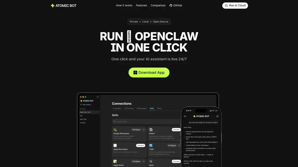 Atomic Bot | The Fastest Way to Run OpenClaw