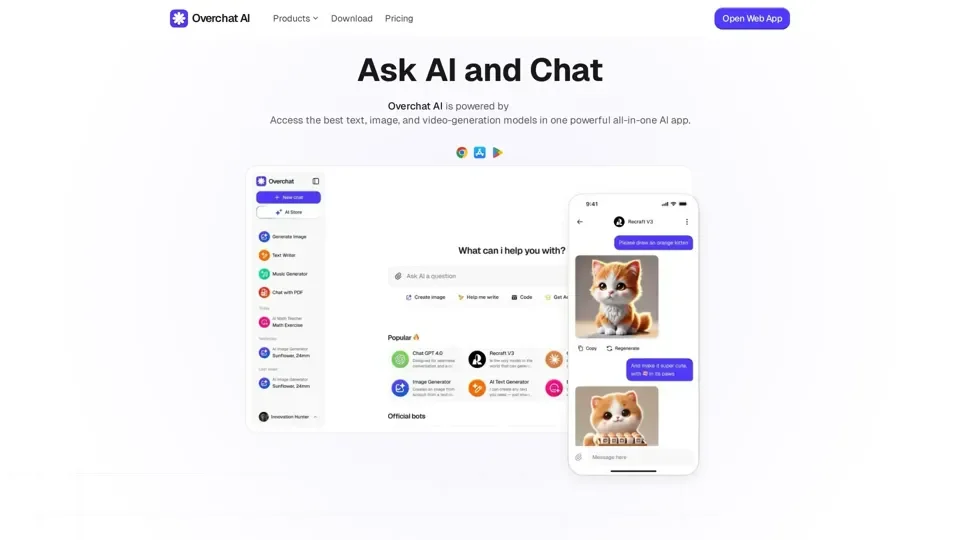 Ask AI with All-in-One AI Super App - Overchat AI