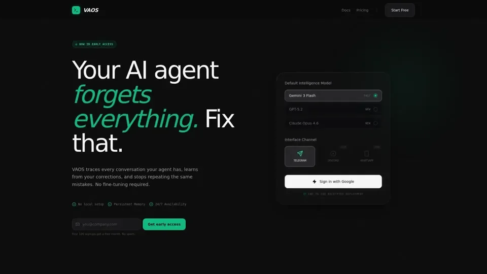 VAOS — Your AI Agent Forgets Everything. Fix That.