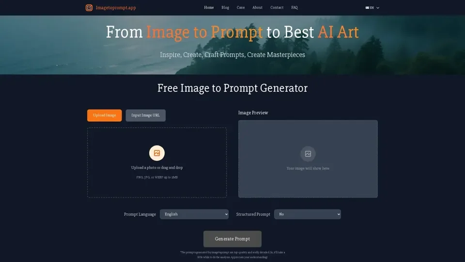 Image to Prompt Generator - Free AI Image Prompt Creator