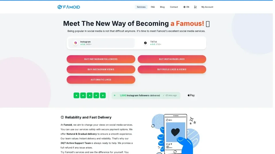 Famoid: Buy Instagram Likes, Followers & More | Now $0.99