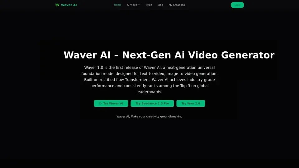 Waver AI – Next-Gen Ai Video Generator | Waver 1.0
