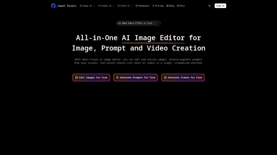 Smart Pixels – Fast AI Image Editor & Video Generator Online