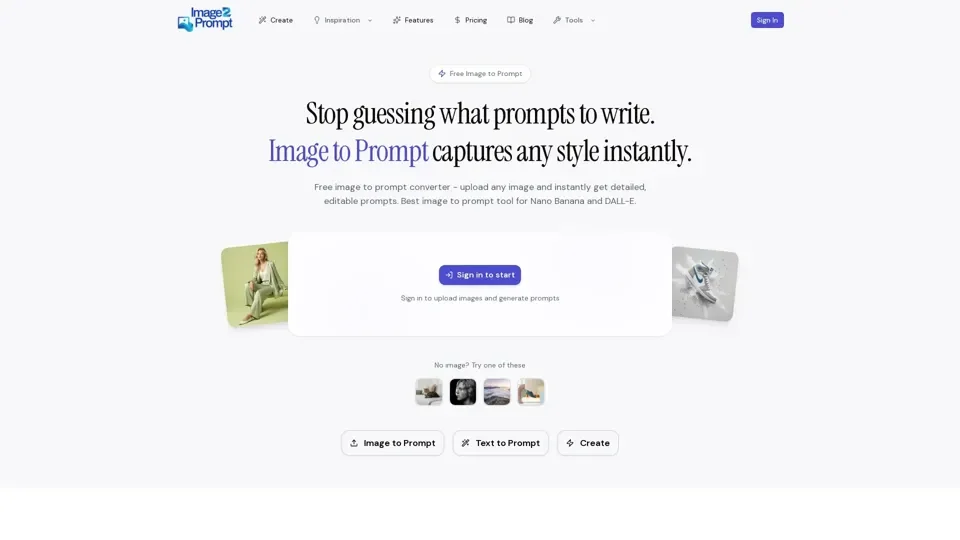 Image to Prompt – Free AI Prompt Generator | image2prompt