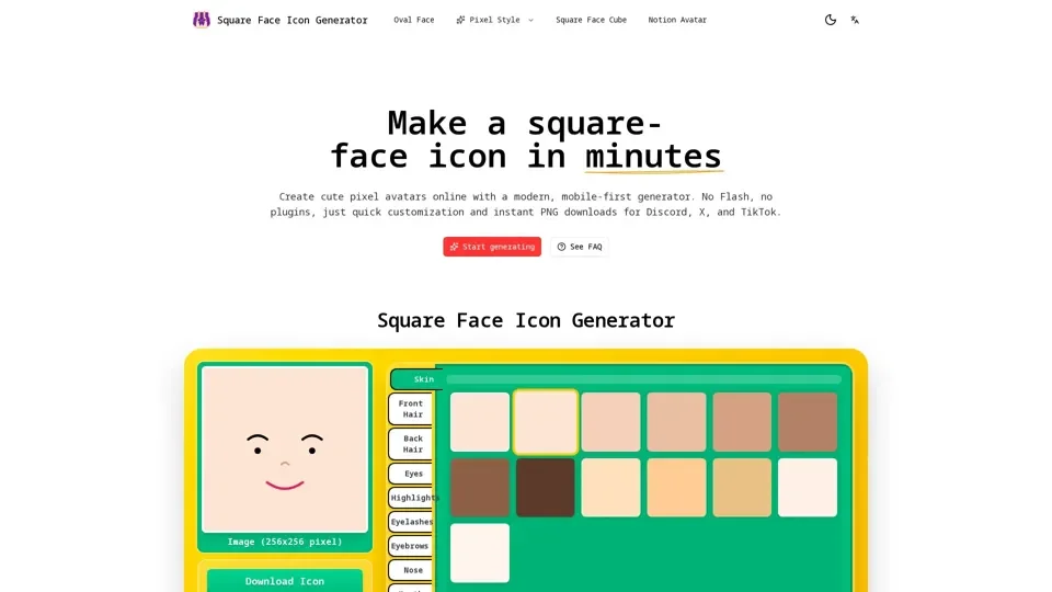Square Face Icon Generator - Free Square Face Icon Maker Online