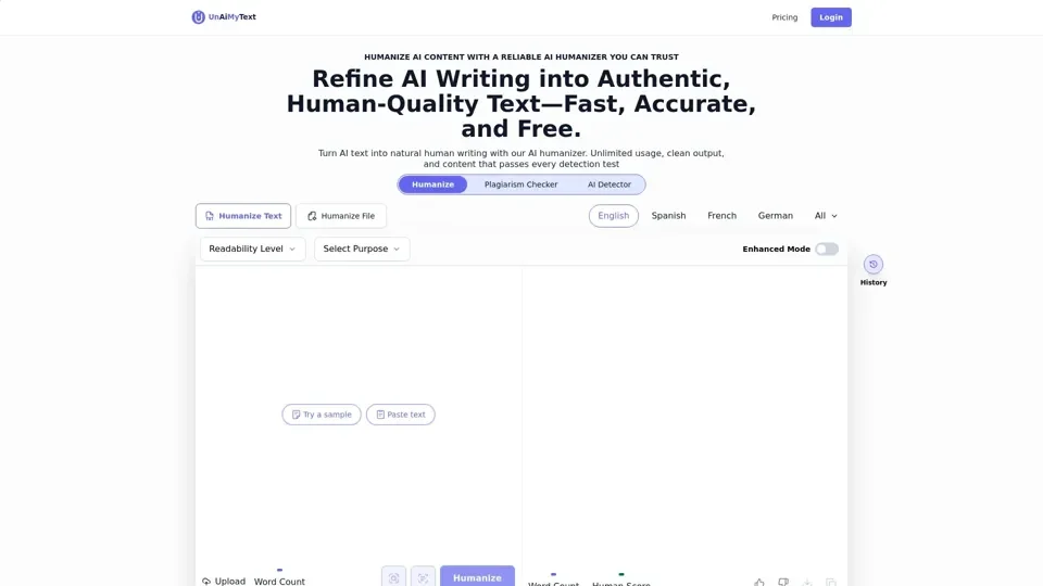 Humanize AI Text Instantly | Free AI Humanizer Tool