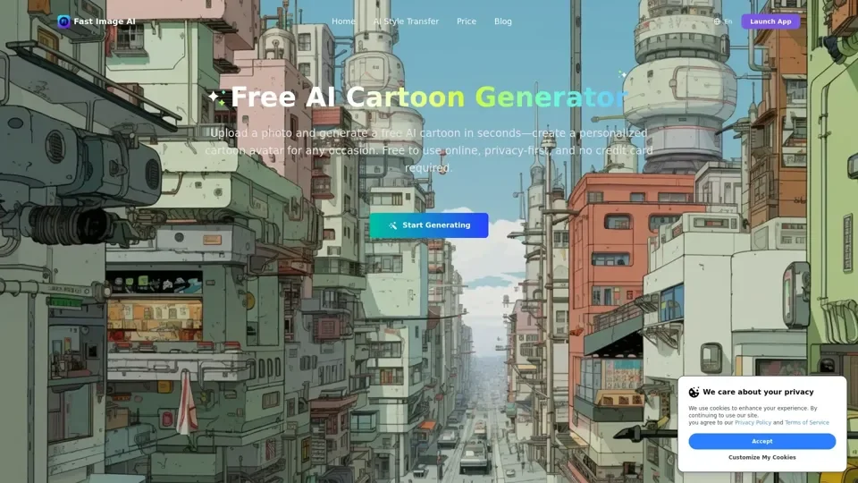 Free AI Cartoon Generator – Private & Online | Fast Image AI