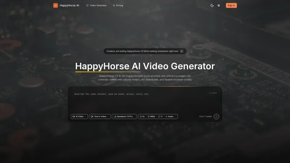 HappyHorse AI: HappyHorse 1.0 AI Video Generator Free