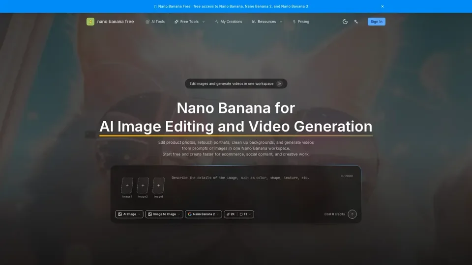 Nano Banana: Free AI Image Editor & Video Generator