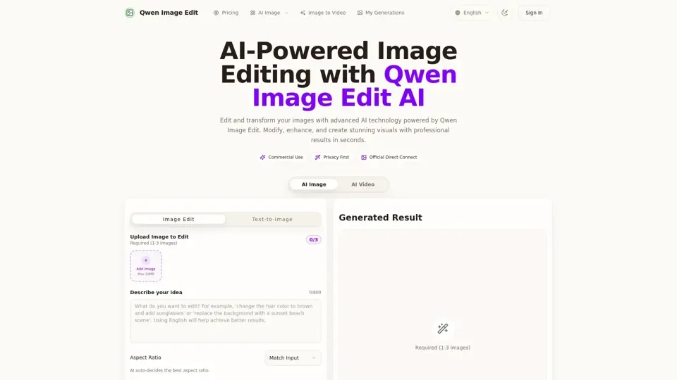 Qwen Image Edit Online | AI-Powered Image Editing Tool