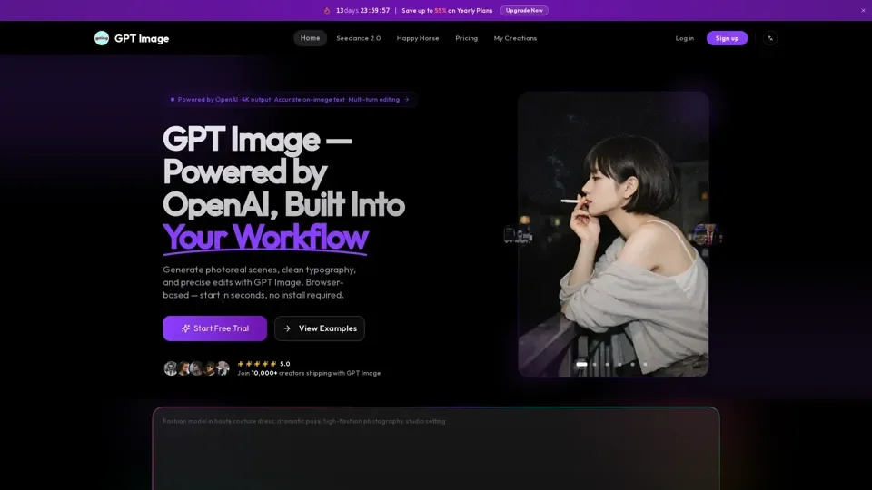 GPT Image Online — Powered by OpenAI · Start Free Trial