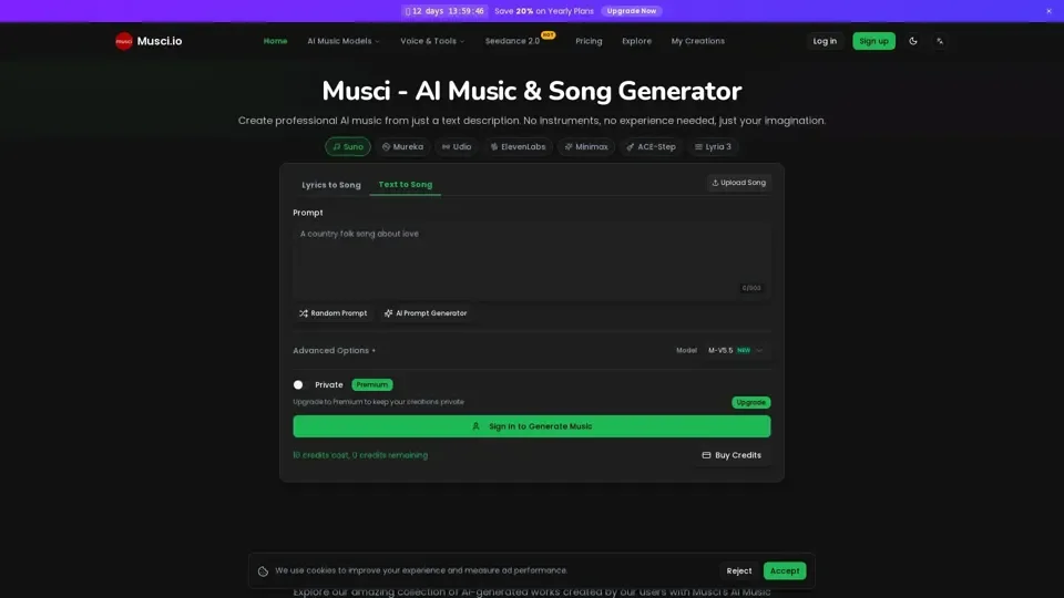 Musci.io - Best AI Music Generator | Create Music with AI