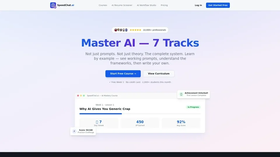 SpeedChat.ai — AI Mastery Course: 147 Lessons, 7 Tracks