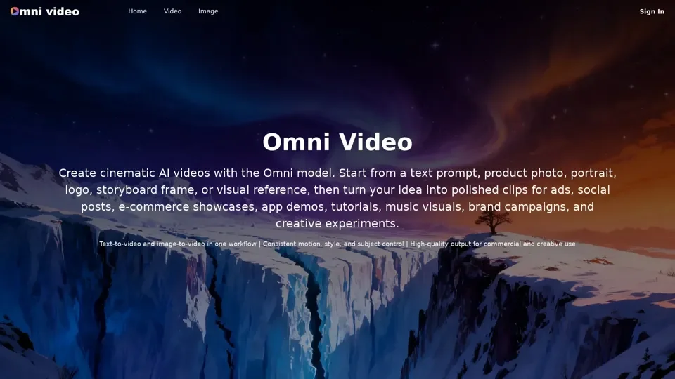 Omni Video Editor - AI Video Generator|Text & Image to Video