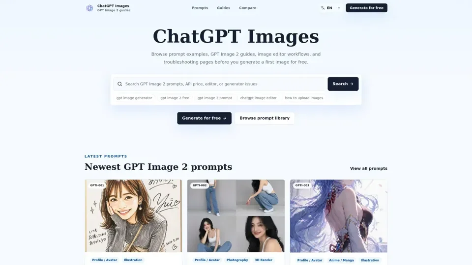 ChatGPT Images: Prompt Library and GPT Image 2 Guides