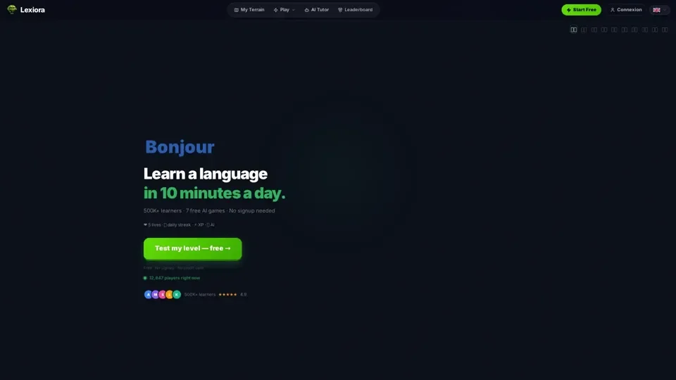 Free AI Language Learning — Translate, Grammar & 7 Games | Lexiora