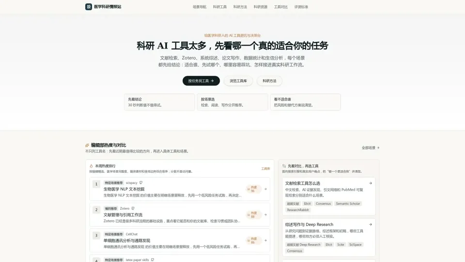 医学科研 AI 工具避坑指南 | 文献检索、Zotero、论文写作怎么选