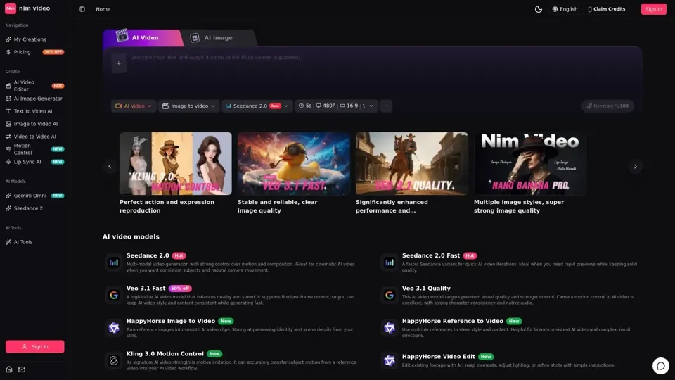Nim Video AI:The Perfect AI Video & Image Creation Platform