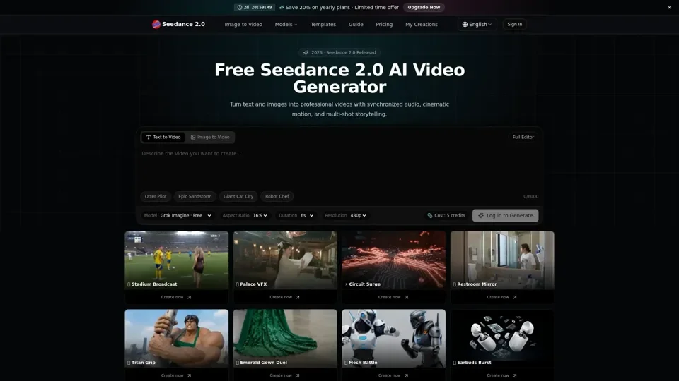Seedance 2.0 - Free AI Video Generator by ByteDance