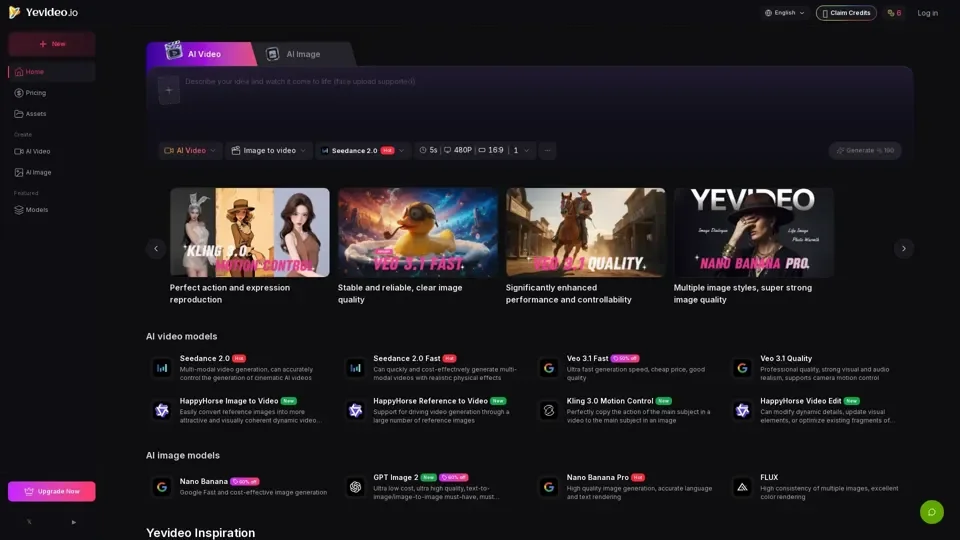 Yevideo AI:The Perfect AI Video & Image Creation Platform