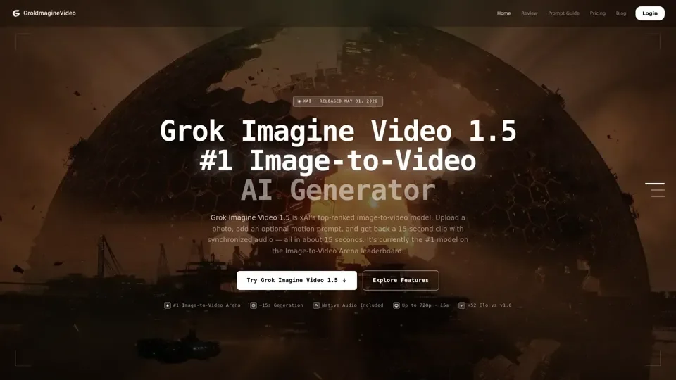 Grok Imagine Video 1.5 – #1 AI Image to Video Generator by xAI