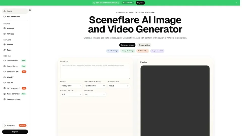 Sceneflare AI Image and Video Generator | Sceneflare